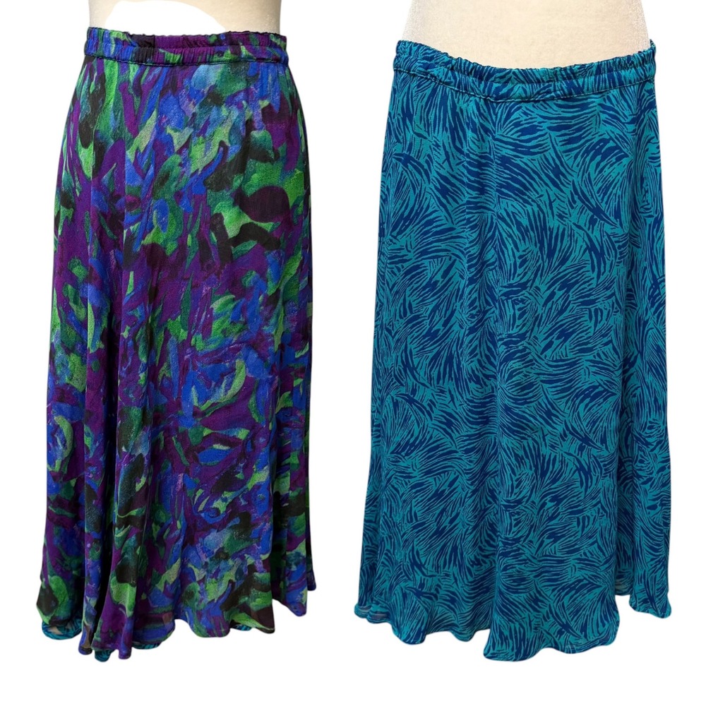 Unbrandedโ Reversible Maxi Skirt Women XL Abstract Boho Cottagecore Whimsigoth